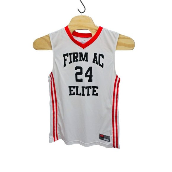 NIKE Jersey Basketball Size Large Firm AC Elite #24 White Red Custom? Sleeveless - Picture 1 of 11